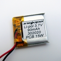 Аккумулятор Li-pol 302020 3.7V 90mAh PCB 15W