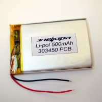 Аккумулятор Li-pol 303450 3.7V 500mAh PCB 24W